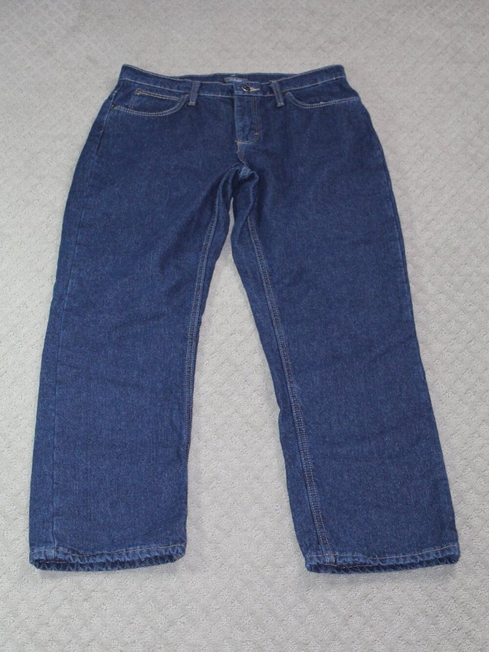 Cabelas Jeans Womens 8 Short Flannel Plaid Lined Straight Leg Mid Rise Pant